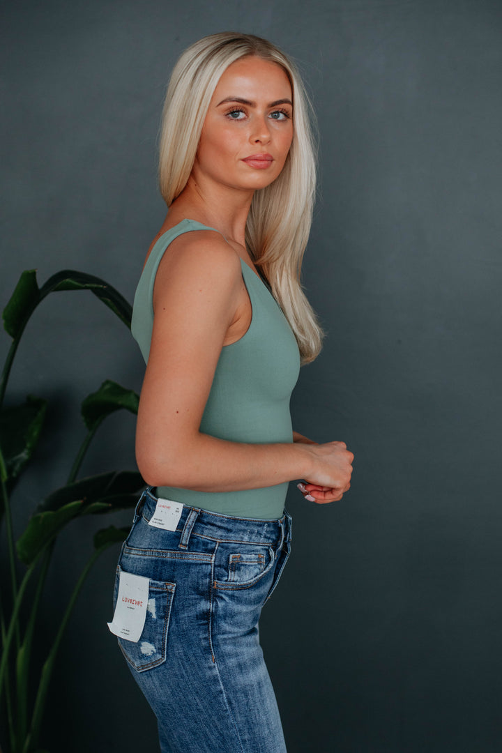 Sweet & Simple Bodysuit - Dusty Sage