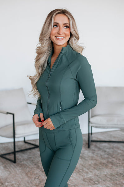 Rixie Ribbed Active Jacket - Spruce