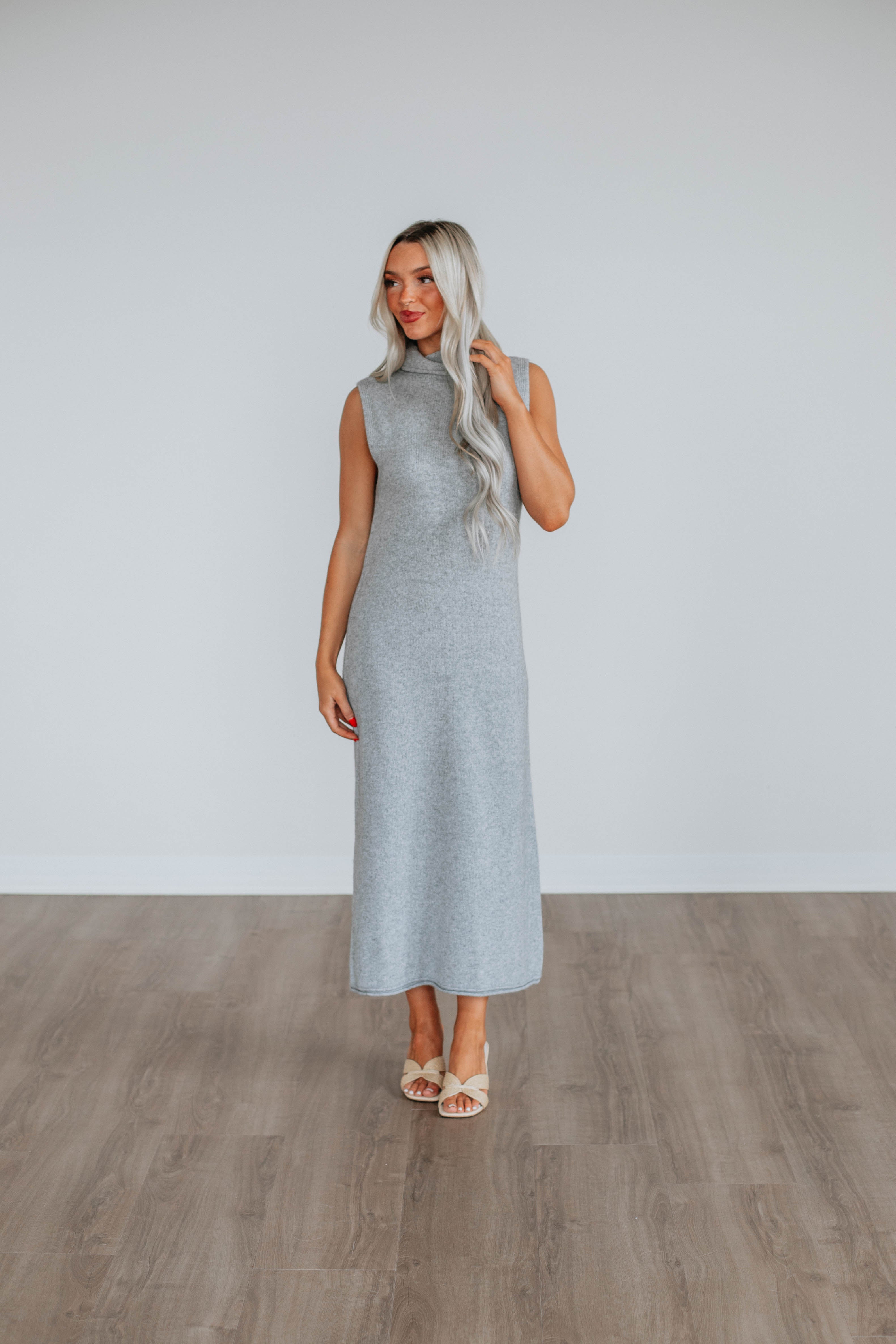 Roxanna Sweater Dress Heather Grey Wild Oak Boutique