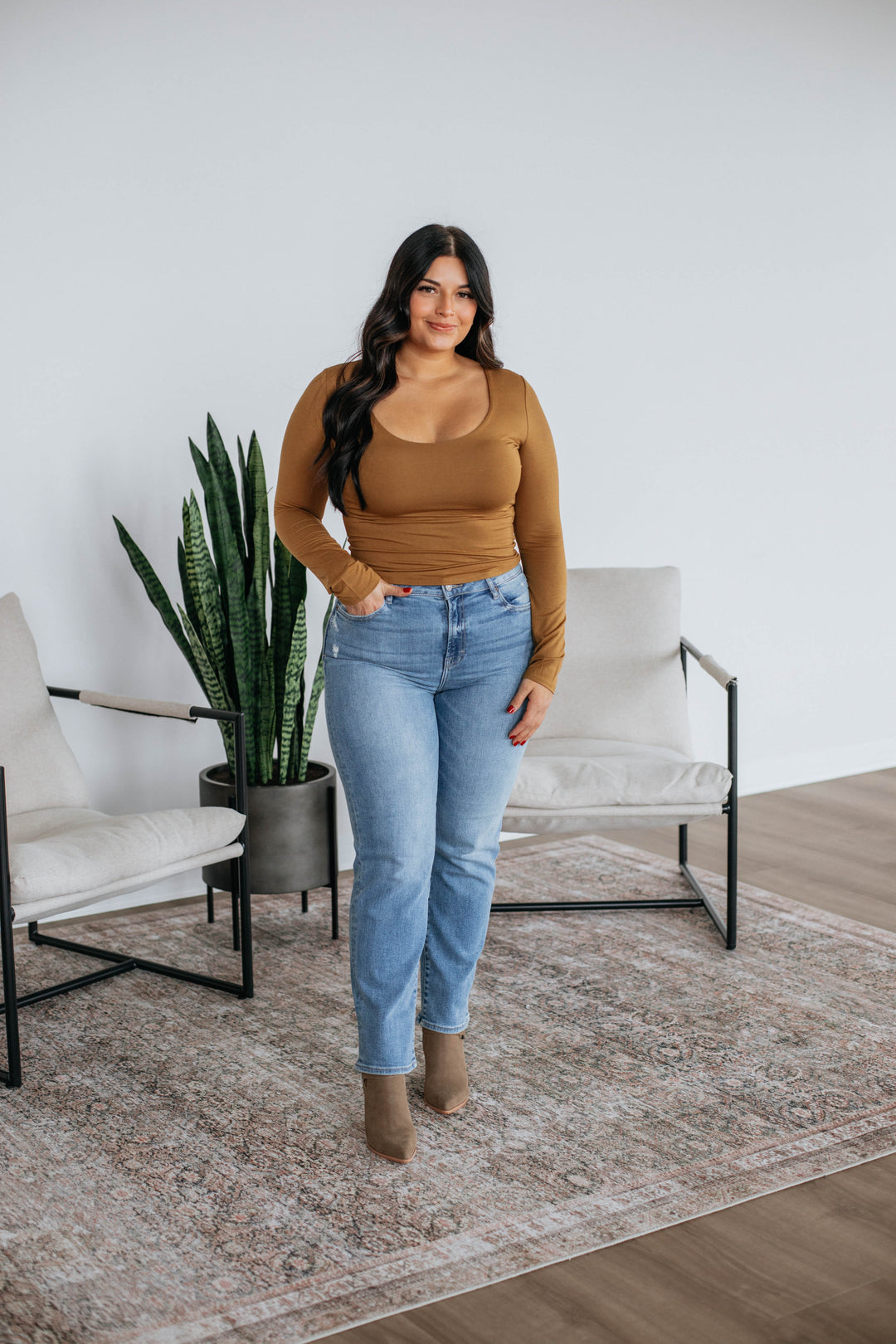 Shayla Basic Top - Camel