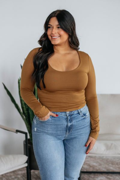 Shayla Basic Top - Camel