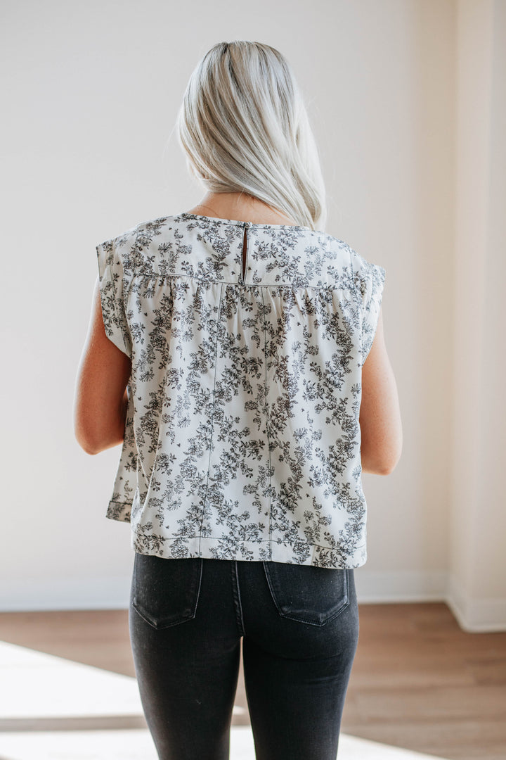 Sina Floral Top - Ivory