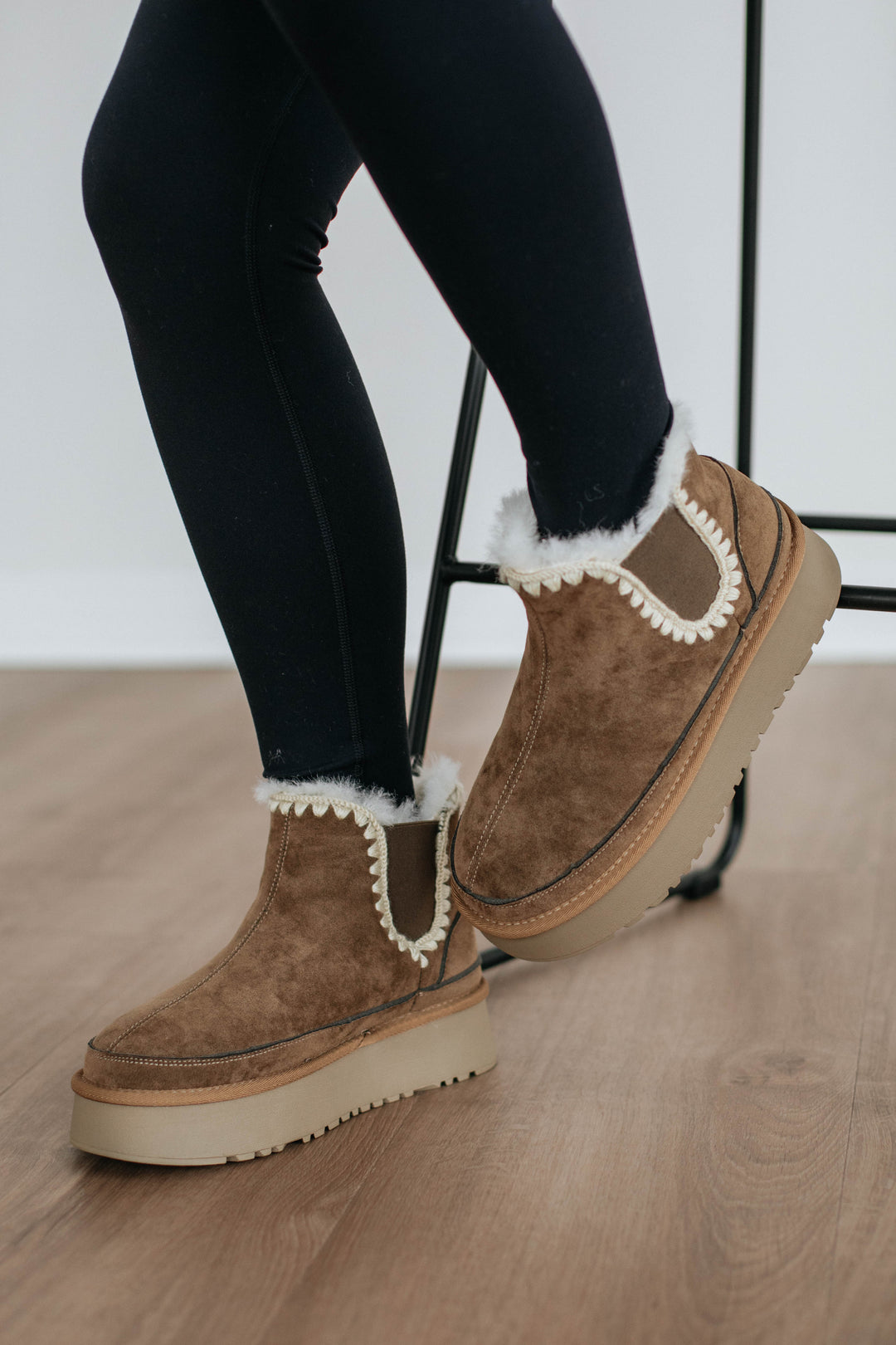 Slowing It Down Platform Boots - Khaki