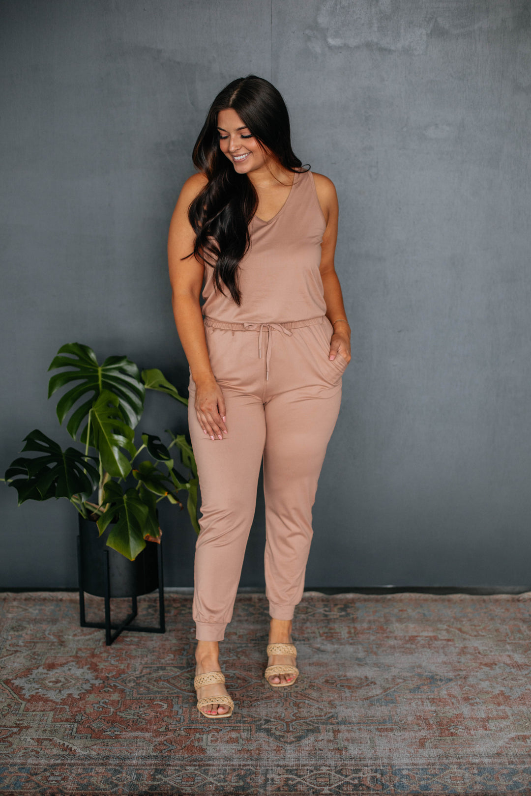 Stellie Jumpsuit - Clay