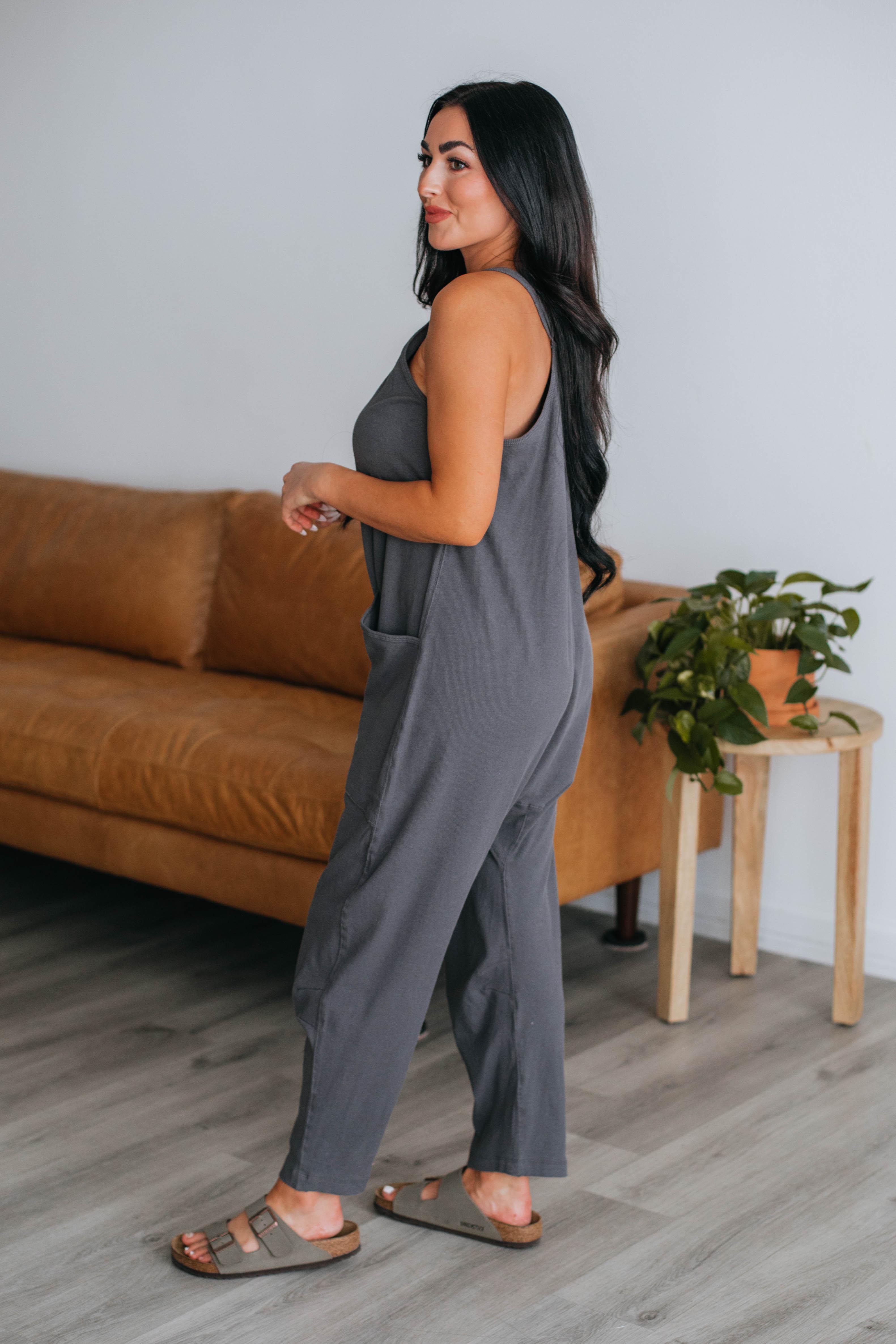 Charcoal jumpsuit hot sale