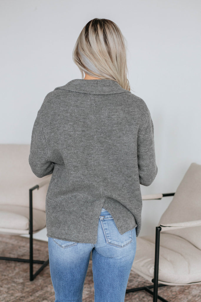 Tannis Knit Jacket - Heather Grey