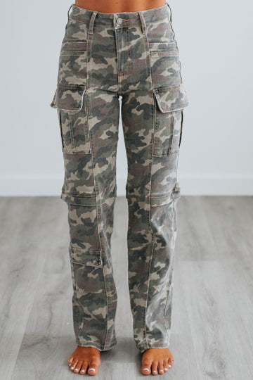 Tracey Hidden Cargo Jeans - Camouflage – Wild Oak Boutique