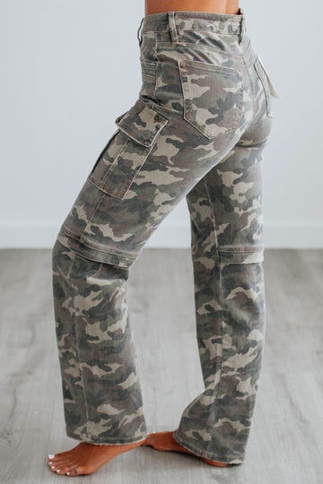 Tracey Hidden Cargo Jeans - Camouflage – Wild Oak Boutique