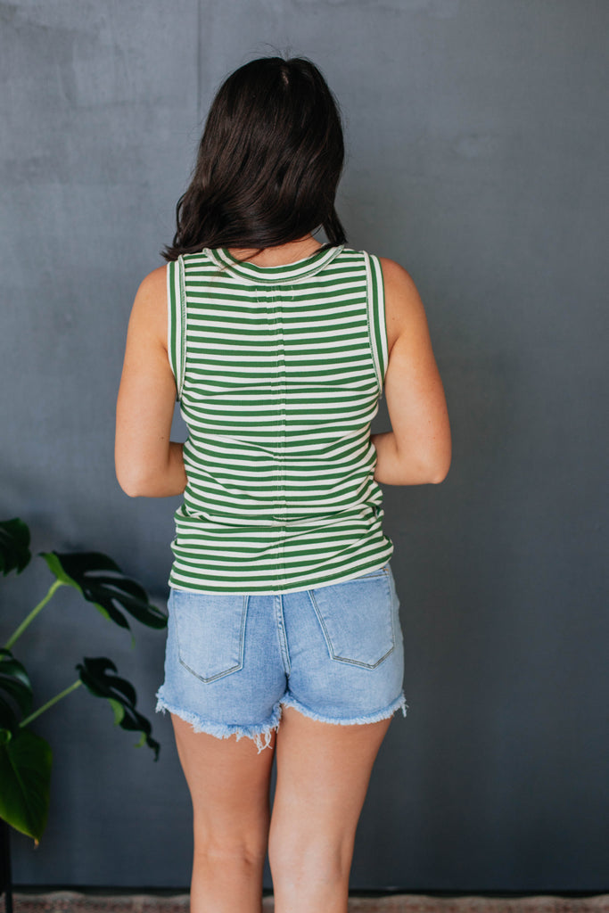 Tylar Ribbed Tank - Basil Mix