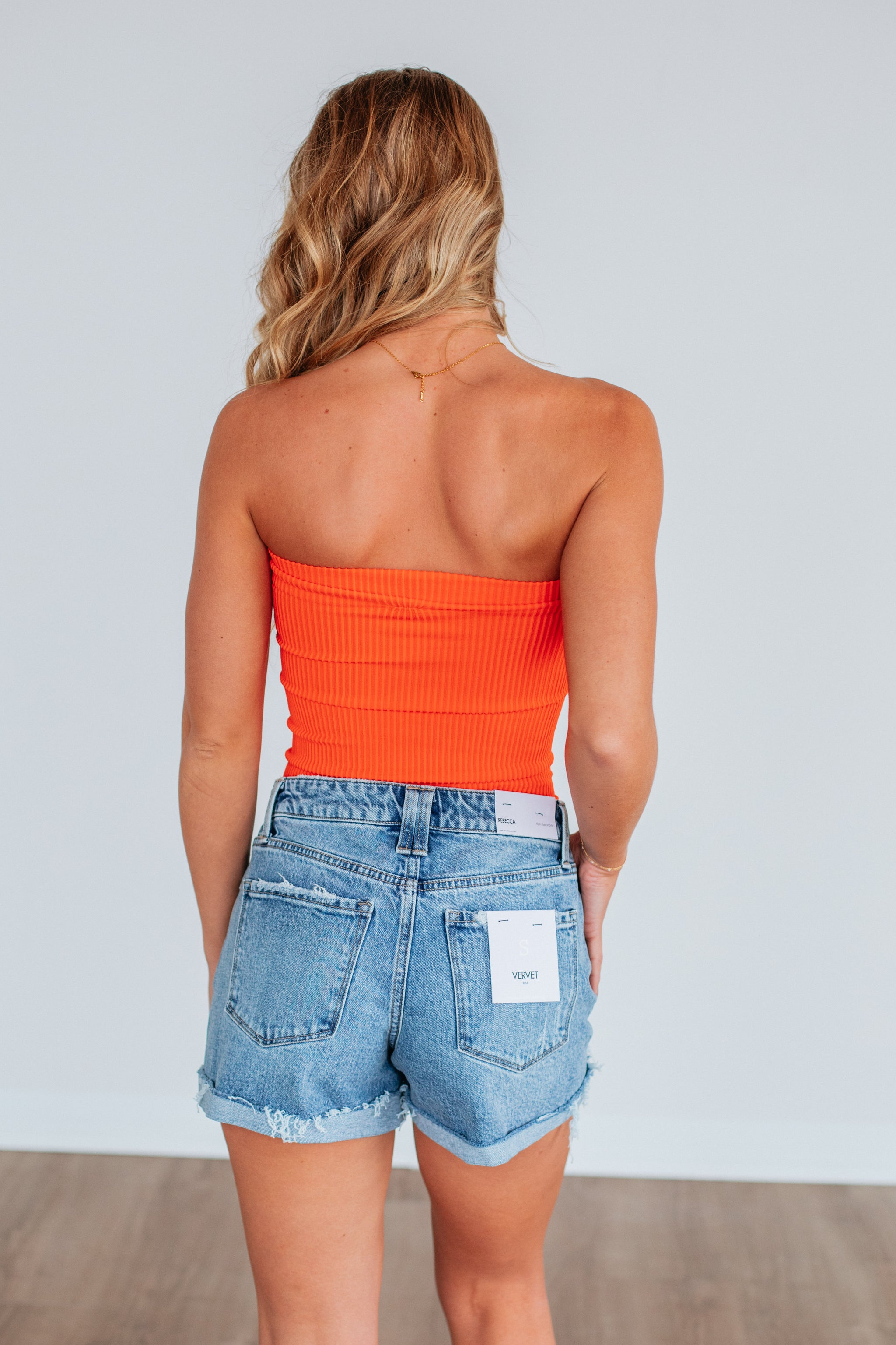 Casella Ribbed Top - Tangerine