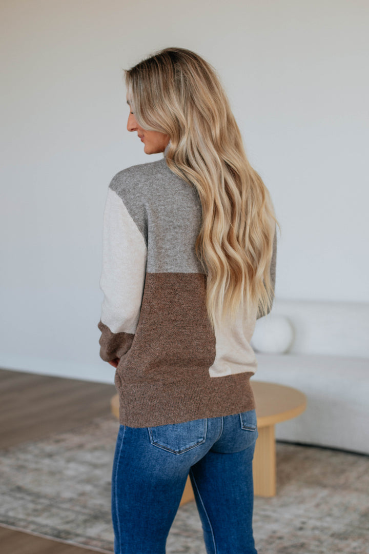 Vickie Colorblock Sweater - Mocha