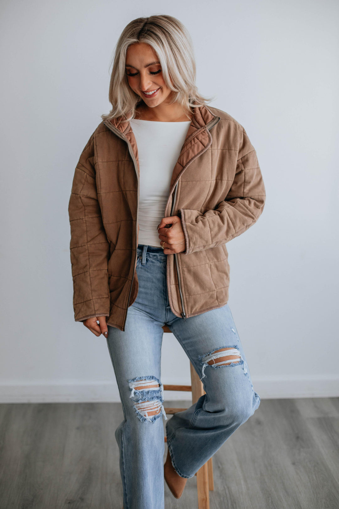 Winslie Quilted Jacket - Mocha