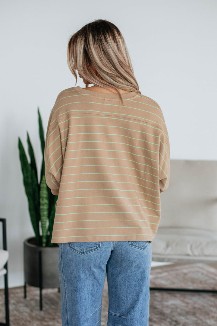 Zaria Striped Top - Tan