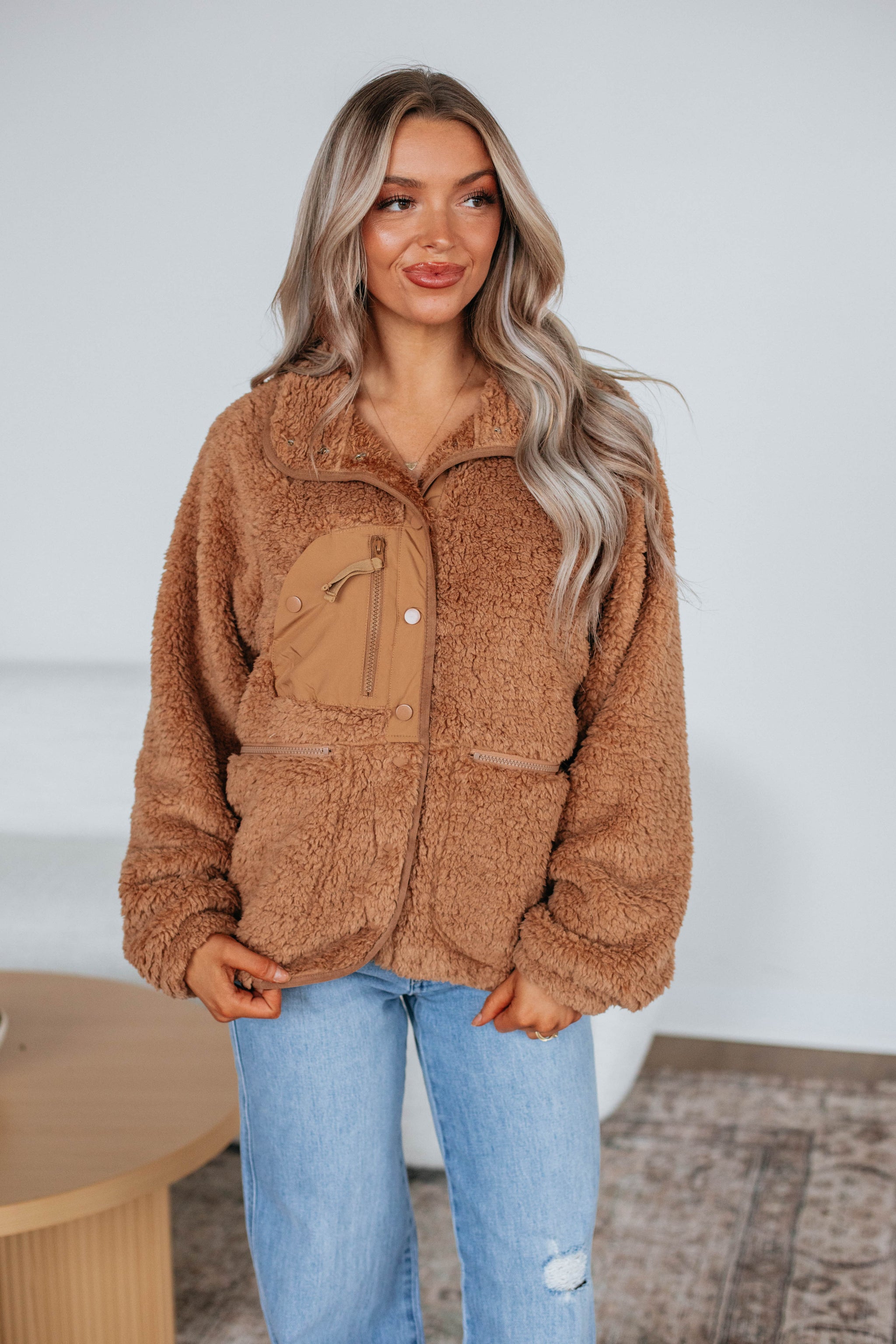 Zia Sherpa Jacket - Camel